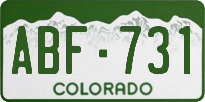 CO license plate ABF731