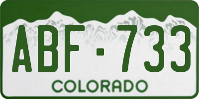 CO license plate ABF733