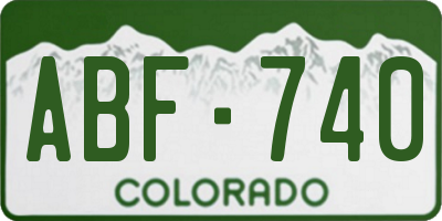 CO license plate ABF740