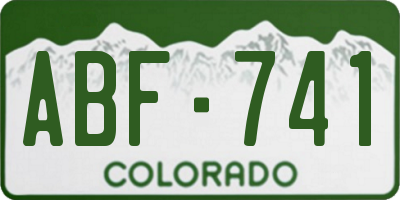 CO license plate ABF741