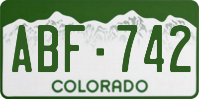 CO license plate ABF742
