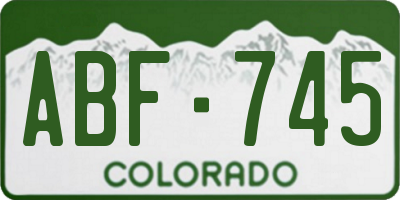 CO license plate ABF745