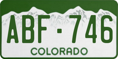 CO license plate ABF746