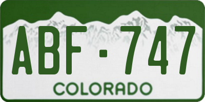 CO license plate ABF747