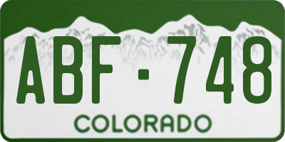 CO license plate ABF748