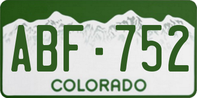 CO license plate ABF752