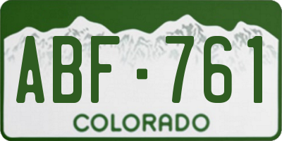 CO license plate ABF761