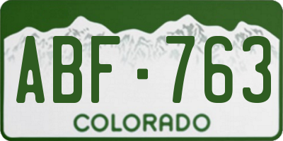 CO license plate ABF763