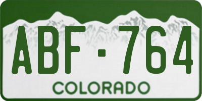 CO license plate ABF764