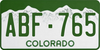 CO license plate ABF765