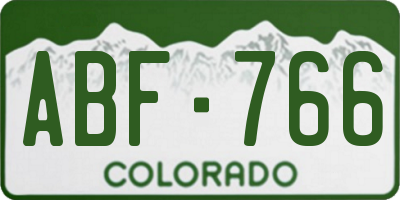 CO license plate ABF766