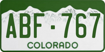 CO license plate ABF767