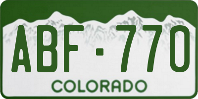 CO license plate ABF770