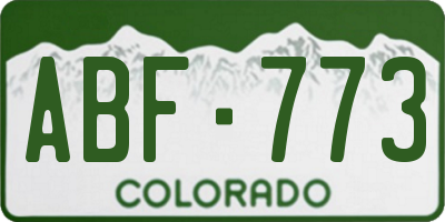 CO license plate ABF773