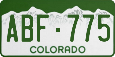CO license plate ABF775