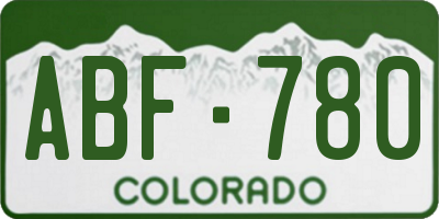 CO license plate ABF780