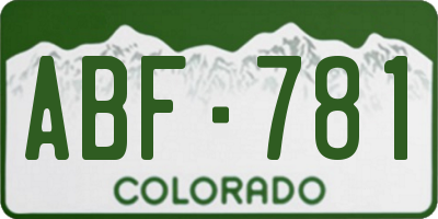 CO license plate ABF781