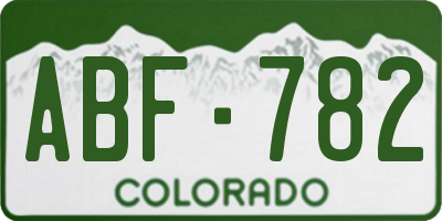 CO license plate ABF782