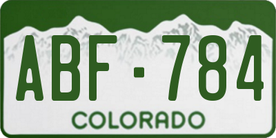 CO license plate ABF784