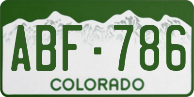 CO license plate ABF786