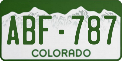 CO license plate ABF787