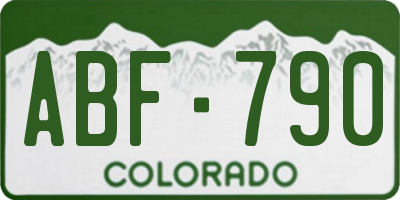 CO license plate ABF790