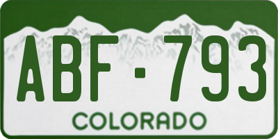 CO license plate ABF793