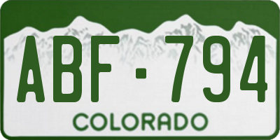 CO license plate ABF794