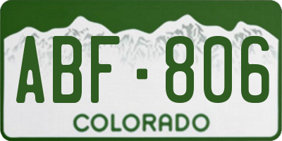 CO license plate ABF806