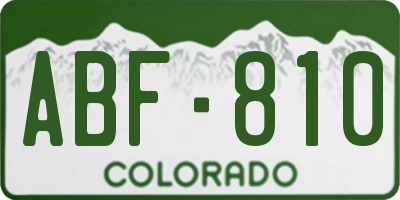 CO license plate ABF810