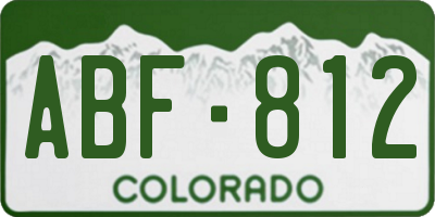 CO license plate ABF812