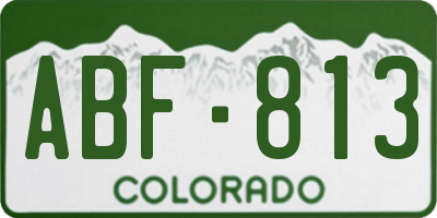 CO license plate ABF813