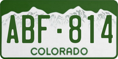 CO license plate ABF814
