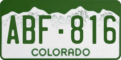 CO license plate ABF816
