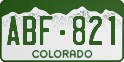 CO license plate ABF821