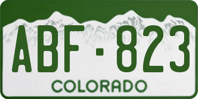 CO license plate ABF823