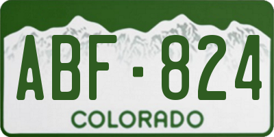 CO license plate ABF824