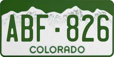 CO license plate ABF826