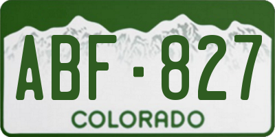 CO license plate ABF827