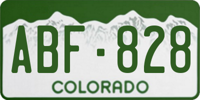 CO license plate ABF828