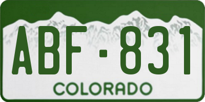 CO license plate ABF831