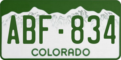 CO license plate ABF834