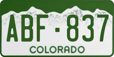 CO license plate ABF837