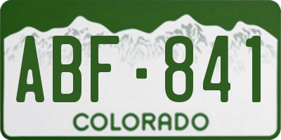 CO license plate ABF841