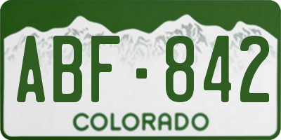 CO license plate ABF842