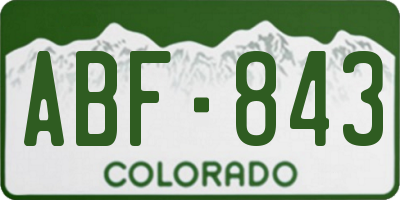 CO license plate ABF843