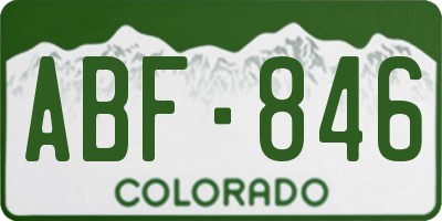 CO license plate ABF846