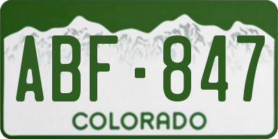 CO license plate ABF847
