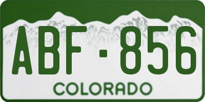 CO license plate ABF856