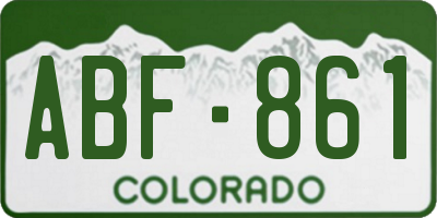 CO license plate ABF861